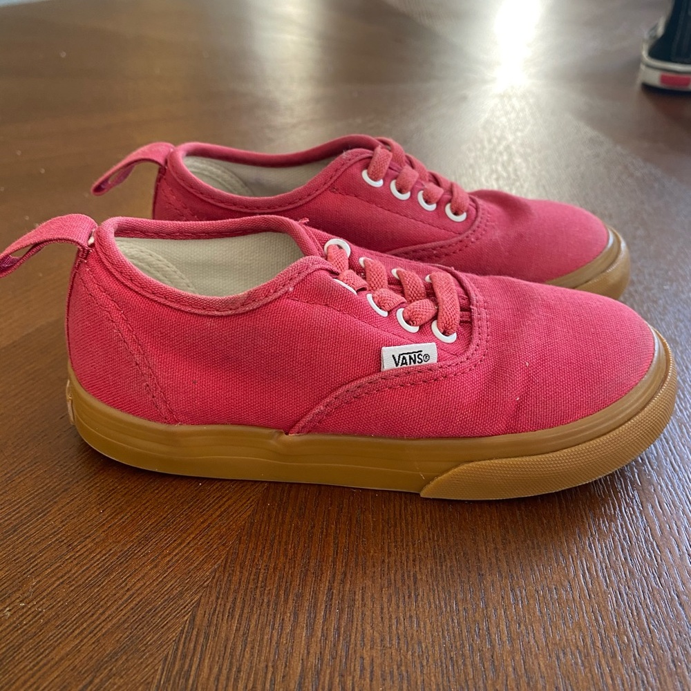Vans red authentic toddler shoes